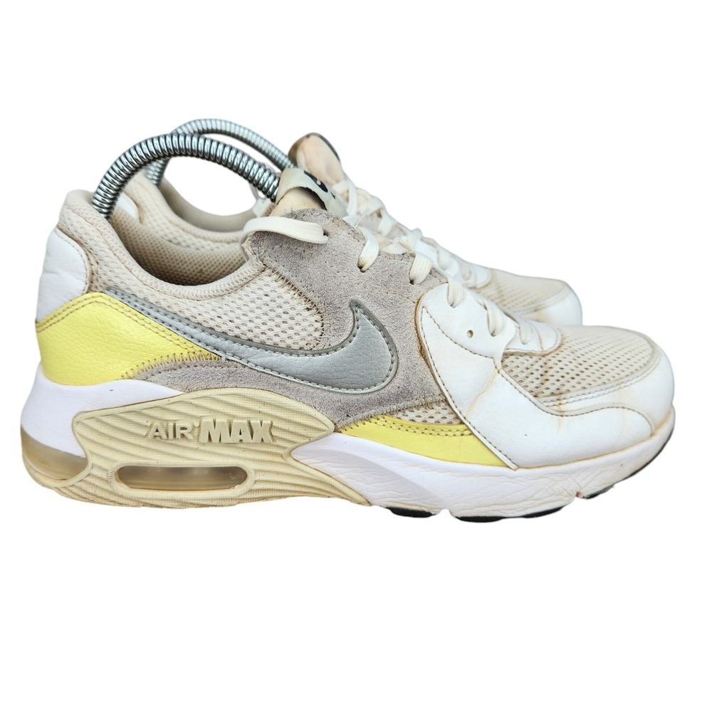 Nike Air Max Excee Running Shoes Womens 8.5 White Yellow Sneakers CD5432-111